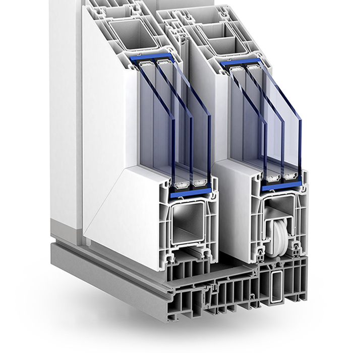 PVC lifting and sliding door: Trocal PremiDoor 76 FENSTERNORM.COM